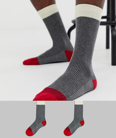 Набор из 2 пар носков в рубчик в стиле колор блок Selected Homme - Мульти