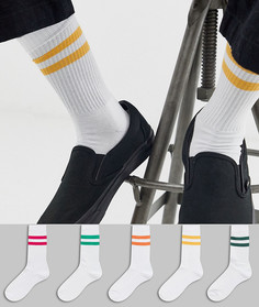 Набор из 5 пар спортивных носков с полосками ASOS DESIGN - Мульти