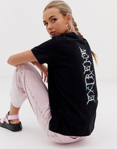 Футболка из органического хлопка с блестящим принтом ASOS DESIGN - Черный