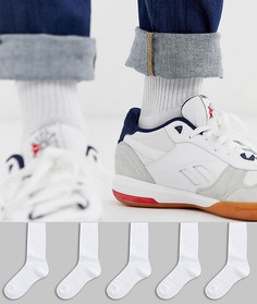 5 пар белых носков в спортивном стиле ASOS DESIGN - Белый