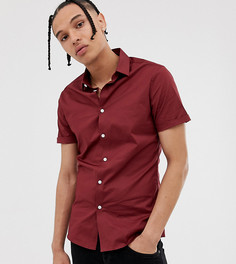 Бордовая приталенная рубашка ASOS DESIGN Tall - Красный