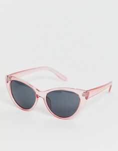 Солнцезащитные очки кошачий глаз в прозрачной оправе SVNX - Розовый 7X