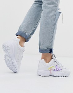 Белые кроссовки Fila - Disruptor II Script - Черный