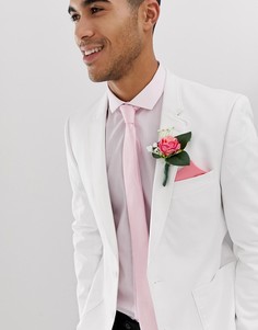Белый свадебный хлопковый блейзер облегающего кроя ASOS DESIGN - Белый