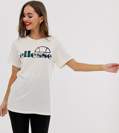 Свободная футболка с пальмовым принтом и логотипом Ellesse recycled - Бежевый