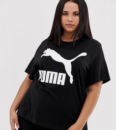 Черная футболка с логотипом сзади Puma Plus Classics - Черный