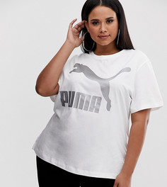 Белая футболка с логотипом Puma Plus Classics - Белый