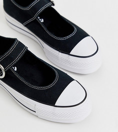 Черные парусиновые туфли с ремешком Converse Chuck Taylor - Черный