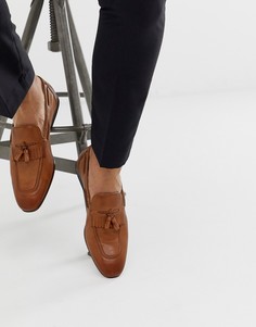 Светло-коричневые кожаные лоферы с бахромой ASOS DESIGN - Рыжий