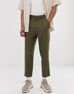 Зеленые укороченные брюки ASOS DESIGN - Зеленый
