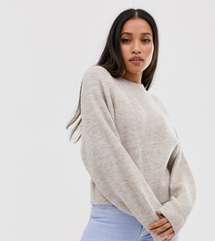 Пушистый джемпер с пышными рукавами ASOS DESIGN Petite - Бежевый