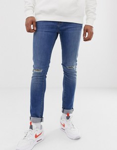 Джинсы скинни с рваными коленями ASOS DESIGN - Синий