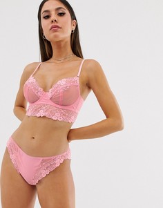 Удлиненный бюстгальтер на косточках ASOS DESIGN Asmah - Розовый