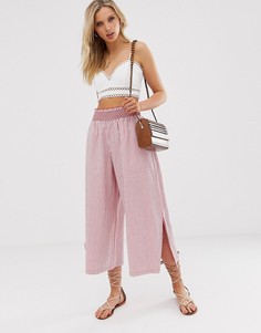 Широкие брюки в красную полоску ASOS DESIGN - Мульти