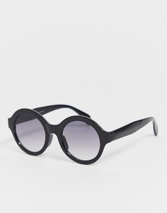 Черные солнцезащитные очки в круглой оправе SVNX - Черный 7X