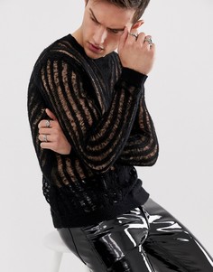 Черный джемпер свободной вязки ASOS DESIGN - Черный