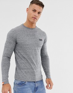 Серый лонгслив с вышивкой Superdry Orange - Серый