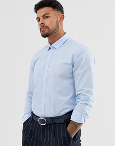 Приталенная поплиновая рубашка Harry Brown - Синий