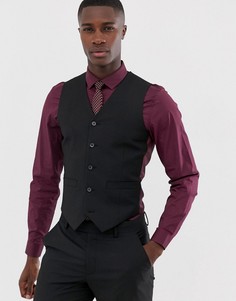 Черный приталенный жилет ASOS DESIGN - Черный