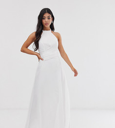 Платье макси с высоким воротом и драпировкой на поясе ASOS DESIGN Petite - Мульти