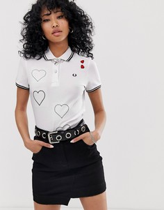 Поло с вышивкой Fred Perry x Amy Winehouse Foundation - Белый