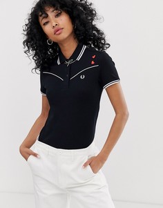 Поло с вышивкой Fred Perry x Amy Winehouse Foundation - Черный