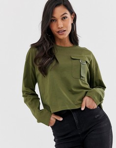 Лонгслив с карманом в стиле милитари ASOS DESIGN - Зеленый
