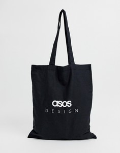 Фирменная хлопковая сумка-тоут ASOS DESIGN - Черный