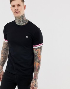 Черная футболка с контрастной отделкой Fred Perry - Черный