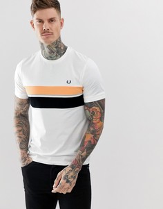 Белая футболка с полосками Fred Perry - Белый