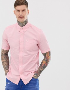 Розовая оксфордская рубашка с короткими рукавами Fred Perry - Розовый