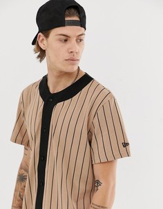 Светло-коричневый бейсбольный трикотажный топ в полоску New Era - heritage - Светло-бежевый