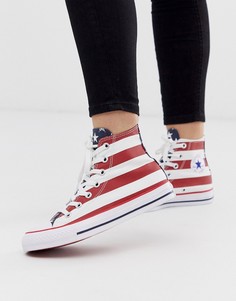 Высокие кеды с дизайном в стиле американского флага Converse Chuck Taylor All Star - Красный