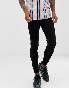Черные облегающие джинсы с покрытием River Island - Черный