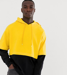 Желтое oversize-худи с двухслойными рукавами ASOS DESIGN Tall - Желтый