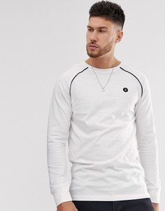 Белый лонгслив из пике с рукавами реглан и кантом Jack & Jones Core - Белый