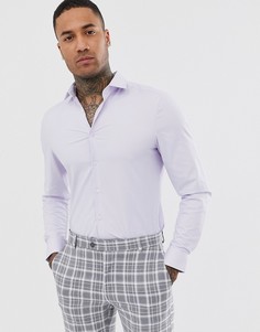 Сиреневая строгая фактурная рубашка облегающего кроя ASOS DESIGN - Фиолетовый