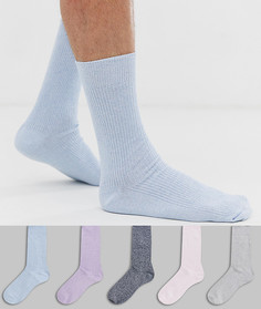 Набор из 5 пар носков пастельных оттенков New Look - Мульти