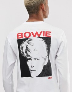 Белый лонгслив с принтом на спине Vans x David Bowie - Белый