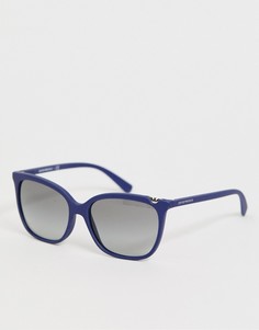 Темно-синие квадратные солнцезащитные очки Emporio Armani - Синий