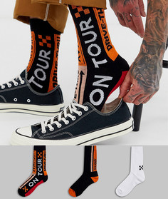 Комплект из 3 пар спортивных носков с принтом ASOS DESIGN - Мульти