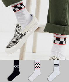 Комплект из 3 пар спортивных носков в клетку ASOS DESIGN - Мульти