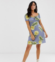 Присборенное платье мини с цветочным принтом Wednesdays Girl - Синий