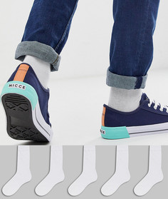 Комплект из 5 пар носков ASOS DESIGN - Белый