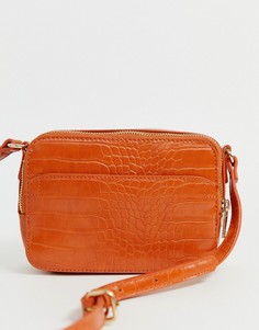 Оранжевая сумка через плечо из искусственной крокодиловой кожи Pimkie - Оранжевый