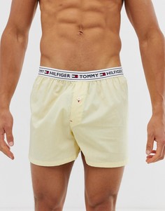 Желтые тканые шорты-боксеры с контрастным поясом с логотипом-флагом Tommy Hilfiger - Желтый