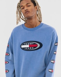 Синий свитшот с логотипом на груди и рукаве Tommy Jeans Summer Heritage Capsule - Синий