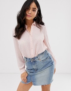 Рубашка с розовым узором в горошек New Look - Розовый
