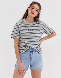 Oversize-футболка в полоску с принтом Hollywood Daisy Street - Мульти