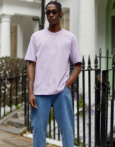 Сиреневая свободная футболка из плотного трикотажа ASOS WHITE - Фиолетовый